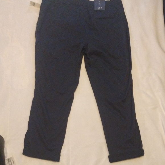 GAP Girlfriend Chino Mid Rise Stretch Women's Navy Cropped Pants - Picture 6 of 8